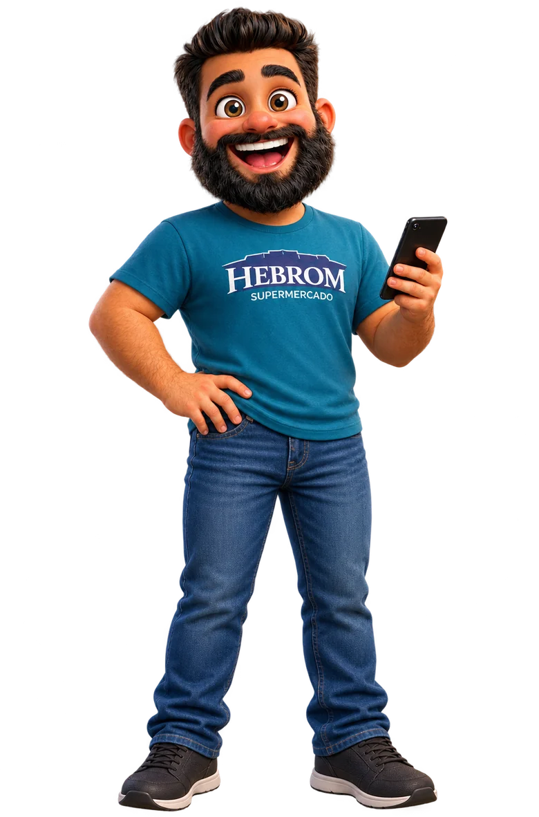 Cliente do Hebrom conferindo as ofertas do grupo no celular